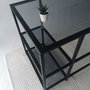 Hanah Home Mesa de Estudio M101F 130x60cm, Cristal Templado y Metal, Diseño Moderno e Industrial